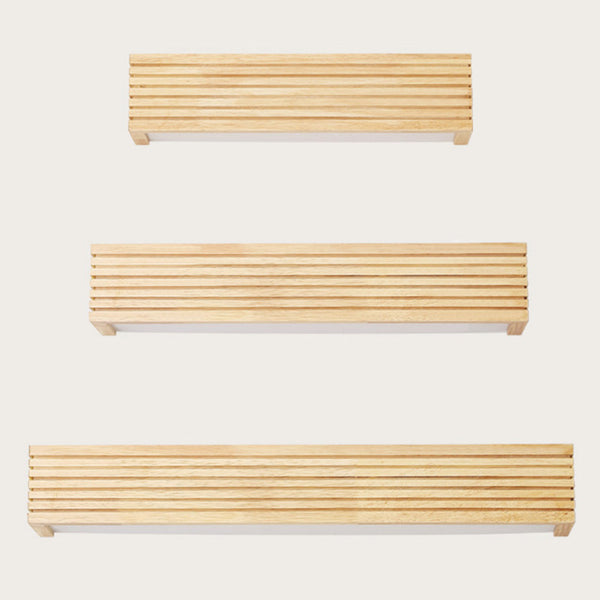 Laminated Wood Rectangle Wall Light Minimalist Beige LED Sconce Fixture ...