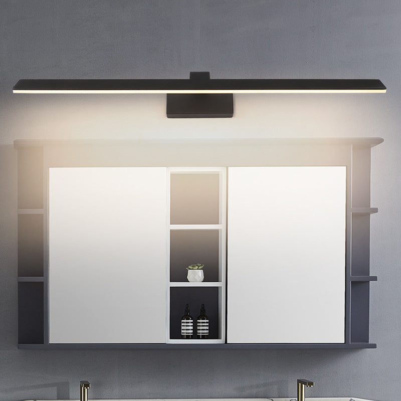Bar Shaped Bath LED Mirror Light Acrylic Minimalistic Vanity Wall Lighting Fixture Black Clearhalo 'Modern wall lights' 'Modern' 'Vanity Lights' 'Wall Lights' Lighting' 2468310