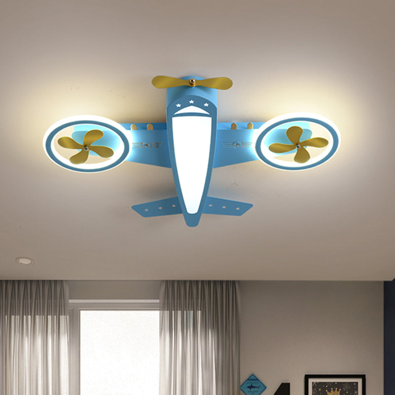 Blue Aircraft Ceiling Mounted Light Cartoon LED Acrylic Flushmount Lighting for Kids Room Blue Clearhalo 'Ceiling Lights' 'Close To Ceiling Lights' 'Close to ceiling' 'Flush mount' Lighting' 2468347