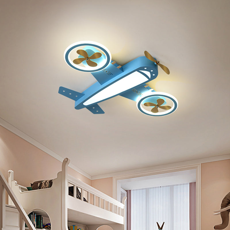 Blue Aircraft Ceiling Mounted Light Cartoon LED Acrylic Flushmount Lighting for Kids Room Clearhalo 'Ceiling Lights' 'Close To Ceiling Lights' 'Close to ceiling' 'Flush mount' Lighting' 2468348