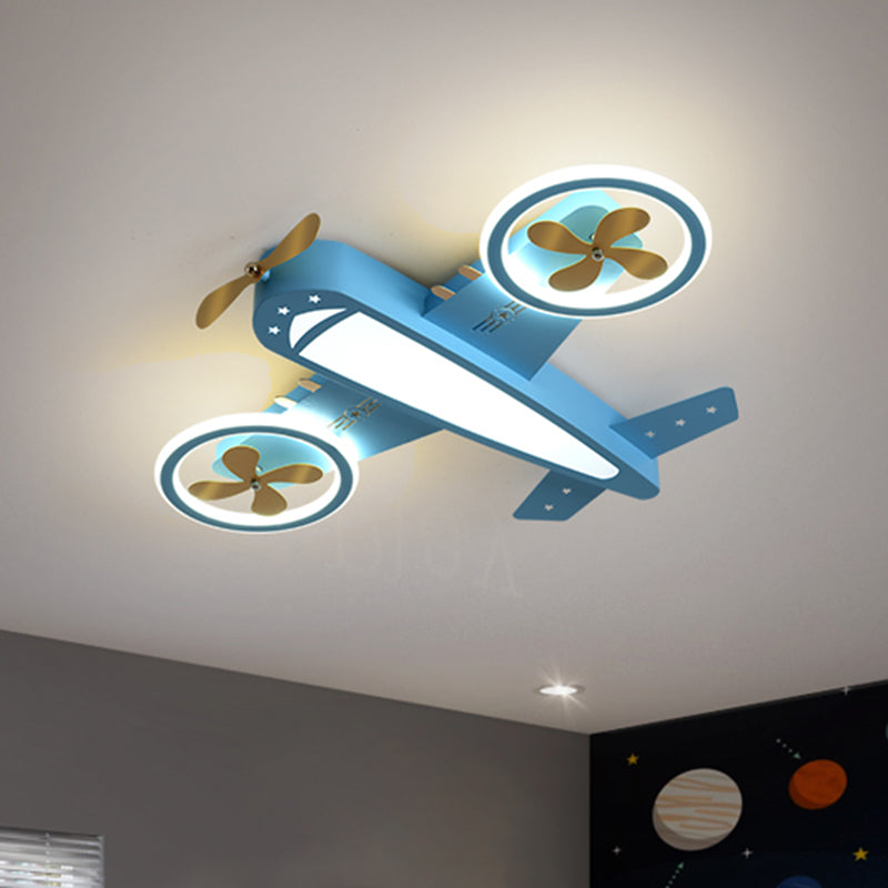 Blue Aircraft Ceiling Mounted Light Cartoon LED Acrylic Flushmount Lighting for Kids Room Clearhalo 'Ceiling Lights' 'Close To Ceiling Lights' 'Close to ceiling' 'Flush mount' Lighting' 2468349