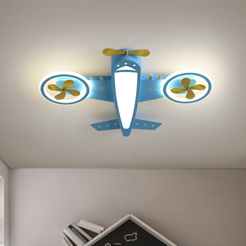 Blue Aircraft Ceiling Mounted Light Cartoon LED Acrylic Flushmount Lighting for Kids Room Clearhalo 'Ceiling Lights' 'Close To Ceiling Lights' 'Close to ceiling' 'Flush mount' Lighting' 2468350