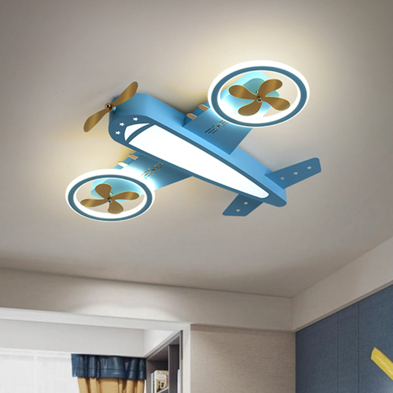Blue Aircraft Ceiling Mounted Light Cartoon LED Acrylic Flushmount Lighting for Kids Room Clearhalo 'Ceiling Lights' 'Close To Ceiling Lights' 'Close to ceiling' 'Flush mount' Lighting' 2468351