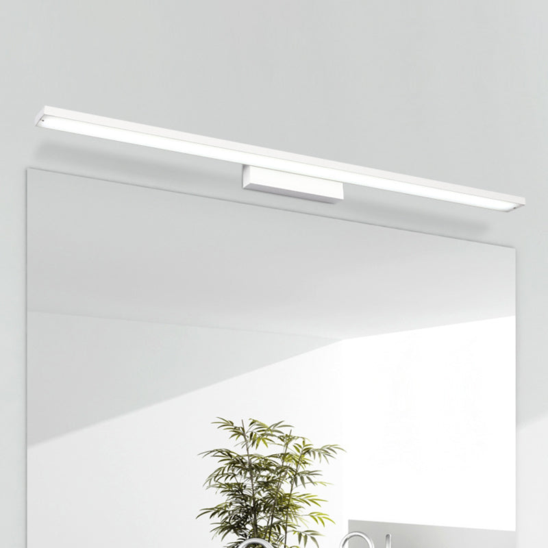 Modern Rectangular LED Wall Light Sconce Aluminum Bathroom Vanity Lighting Ideas White Clearhalo 'Modern wall lights' 'Modern' 'Vanity Lights' 'Wall Lights' Lighting' 2468388