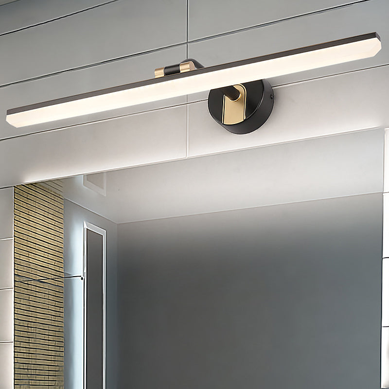 Swing Arm LED Bath Bar Minimalism Acrylic Wall Mounted Vanity Light for Bathroom Clearhalo 'Cast Iron' 'Glass' 'Industrial' 'Modern wall lights' 'Modern' 'Tiffany' 'Traditional wall lights' 'Vanity Lights' 'Wall Lights' Lighting' 2468497