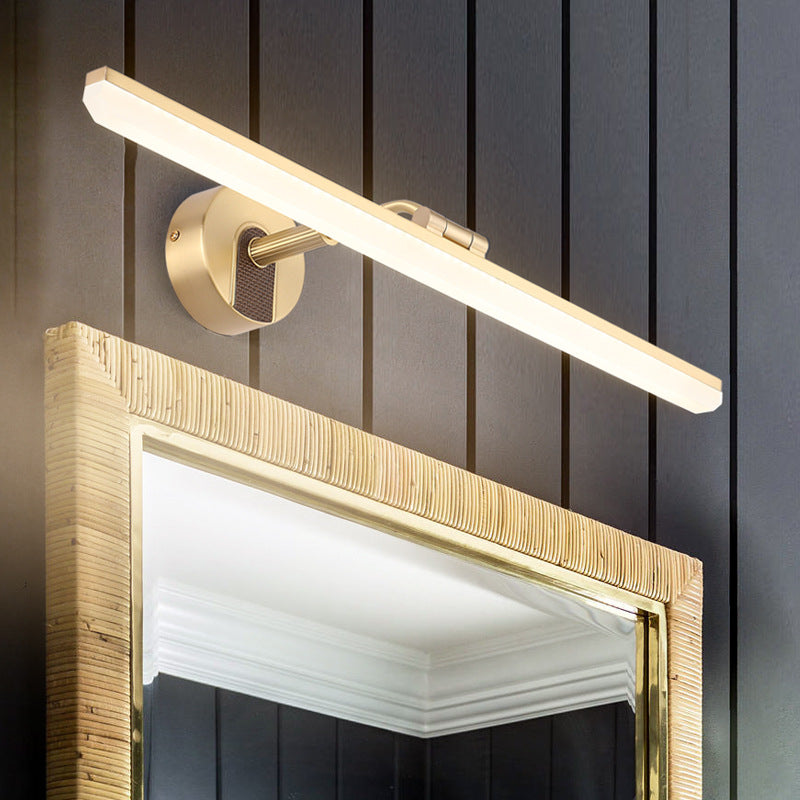 Swing Arm LED Bath Bar Minimalism Acrylic Wall Mounted Vanity Light for Bathroom Clearhalo 'Cast Iron' 'Glass' 'Industrial' 'Modern wall lights' 'Modern' 'Tiffany' 'Traditional wall lights' 'Vanity Lights' 'Wall Lights' Lighting' 2468500
