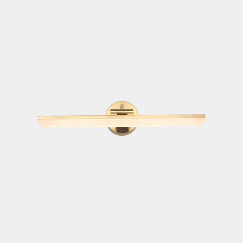 Swing Arm LED Bath Bar Minimalism Acrylic Wall Mounted Vanity Light for Bathroom Gold 18" Curved Clearhalo 'Cast Iron' 'Glass' 'Industrial' 'Modern wall lights' 'Modern' 'Tiffany' 'Traditional wall lights' 'Vanity Lights' 'Wall Lights' Lighting' 2468502