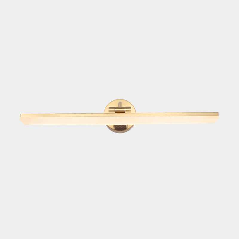 Swing Arm LED Bath Bar Minimalism Acrylic Wall Mounted Vanity Light for Bathroom Gold 23" Curved Clearhalo 'Cast Iron' 'Glass' 'Industrial' 'Modern wall lights' 'Modern' 'Tiffany' 'Traditional wall lights' 'Vanity Lights' 'Wall Lights' Lighting' 2468503