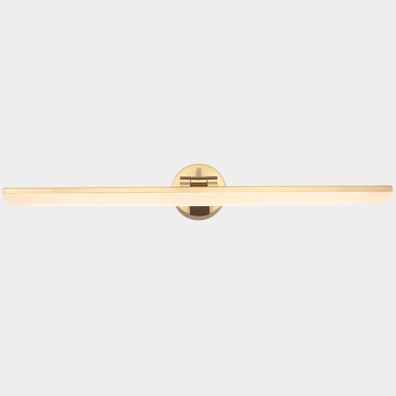 Swing Arm LED Bath Bar Minimalism Acrylic Wall Mounted Vanity Light for Bathroom Gold 28.5" Curved Clearhalo 'Cast Iron' 'Glass' 'Industrial' 'Modern wall lights' 'Modern' 'Tiffany' 'Traditional wall lights' 'Vanity Lights' 'Wall Lights' Lighting' 2468506