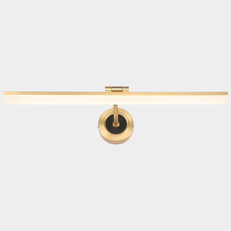 Swing Arm LED Bath Bar Minimalism Acrylic Wall Mounted Vanity Light for Bathroom Gold 28.5" Arc Clearhalo 'Cast Iron' 'Glass' 'Industrial' 'Modern wall lights' 'Modern' 'Tiffany' 'Traditional wall lights' 'Vanity Lights' 'Wall Lights' Lighting' 2468511