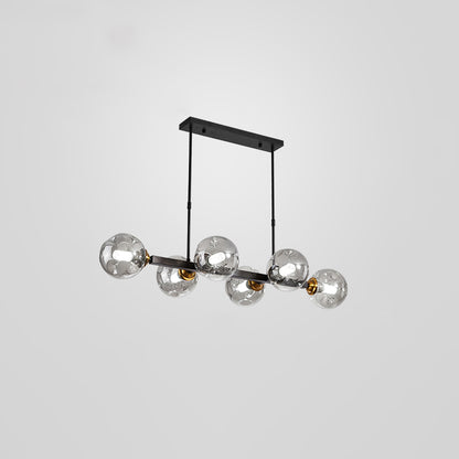 Bubbles Restaurant Island Pendant Light Glass Postmodernism Hanging Light Fixture 6 Black Smoke Grey Clearhalo 'Ceiling Lights' 'Island Lights' Lighting' 2468551