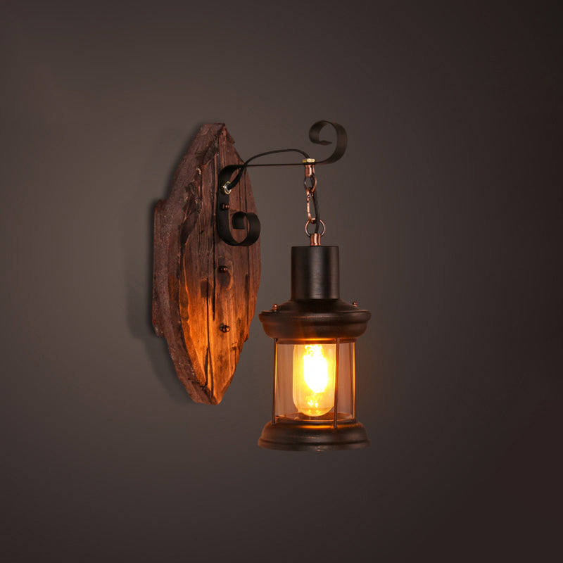 Nautical Geometrical Wall Lamp Wooden Wall Mount Lighting Fixture for Living Room Distressed Wood Bamboo Clearhalo 'Industrial wall lights' 'Industrial' 'Middle century wall lights' 'Rustic wall lights' 'Tiffany' 'Wall Lamps & Sconces' 'Wall Lights' Lighting' 2468602