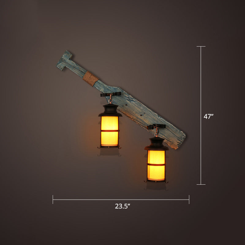 Nautical Geometrical Wall Lamp Wooden Wall Mount Lighting Fixture for Living Room Clearhalo 'Industrial wall lights' 'Industrial' 'Middle century wall lights' 'Rustic wall lights' 'Tiffany' 'Wall Lamps & Sconces' 'Wall Lights' Lighting' 2468606
