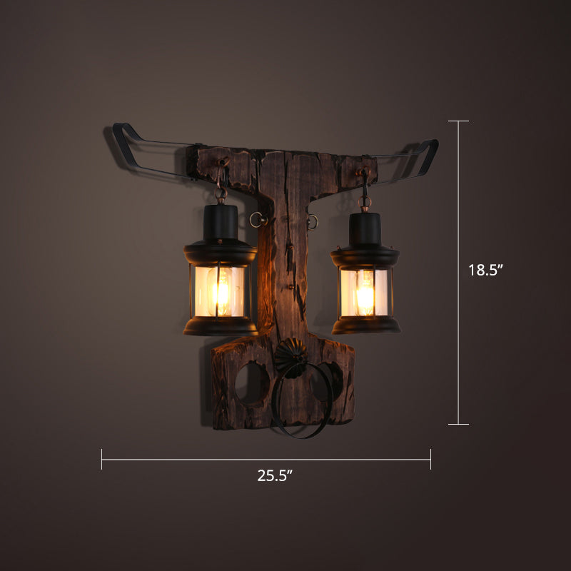 Nautical Geometrical Wall Lamp Wooden Wall Mount Lighting Fixture for Living Room Clearhalo 'Industrial wall lights' 'Industrial' 'Middle century wall lights' 'Rustic wall lights' 'Tiffany' 'Wall Lamps & Sconces' 'Wall Lights' Lighting' 2468607