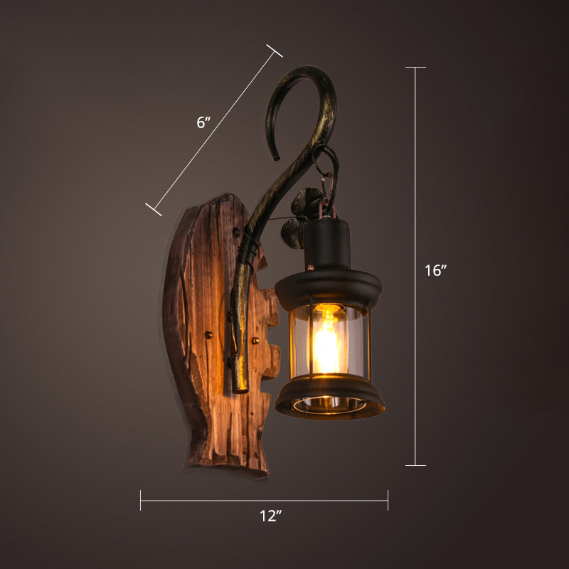 Nautical Geometrical Wall Lamp Wooden Wall Mount Lighting Fixture for Living Room Clearhalo 'Industrial wall lights' 'Industrial' 'Middle century wall lights' 'Rustic wall lights' 'Tiffany' 'Wall Lamps & Sconces' 'Wall Lights' Lighting' 2468609