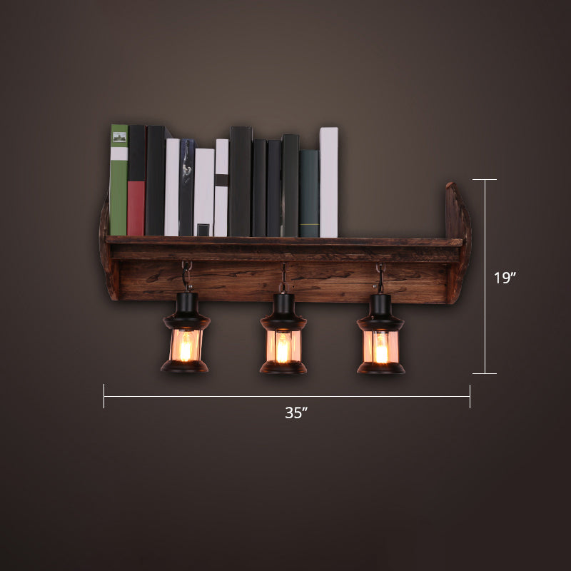 Nautical Geometrical Wall Lamp Wooden Wall Mount Lighting Fixture for Living Room Clearhalo 'Industrial wall lights' 'Industrial' 'Middle century wall lights' 'Rustic wall lights' 'Tiffany' 'Wall Lamps & Sconces' 'Wall Lights' Lighting' 2468616