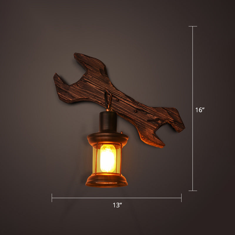 Nautical Geometrical Wall Lamp Wooden Wall Mount Lighting Fixture for Living Room Clearhalo 'Industrial wall lights' 'Industrial' 'Middle century wall lights' 'Rustic wall lights' 'Tiffany' 'Wall Lamps & Sconces' 'Wall Lights' Lighting' 2468621