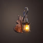 Nautical Geometrical Wall Lamp Wooden Wall Mount Lighting Fixture for Living Room Distressed Wood Gourd Clearhalo 'Industrial wall lights' 'Industrial' 'Middle century wall lights' 'Rustic wall lights' 'Tiffany' 'Wall Lamps & Sconces' 'Wall Lights' Lighting' 2468627