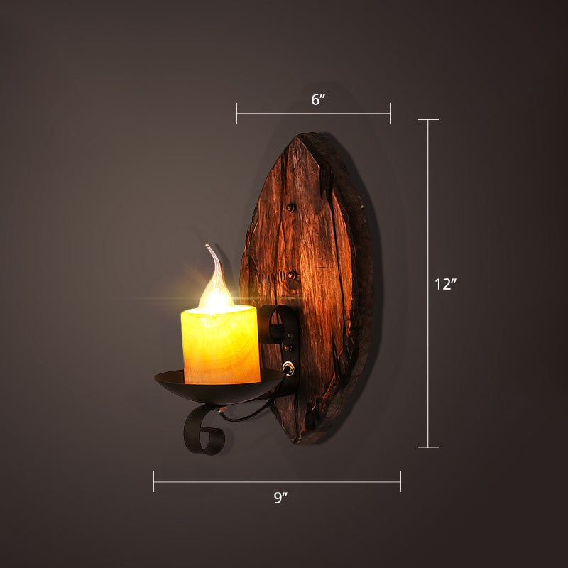 Nautical Geometrical Wall Lamp Wooden Wall Mount Lighting Fixture for Living Room Clearhalo 'Industrial wall lights' 'Industrial' 'Middle century wall lights' 'Rustic wall lights' 'Tiffany' 'Wall Lamps & Sconces' 'Wall Lights' Lighting' 2468633