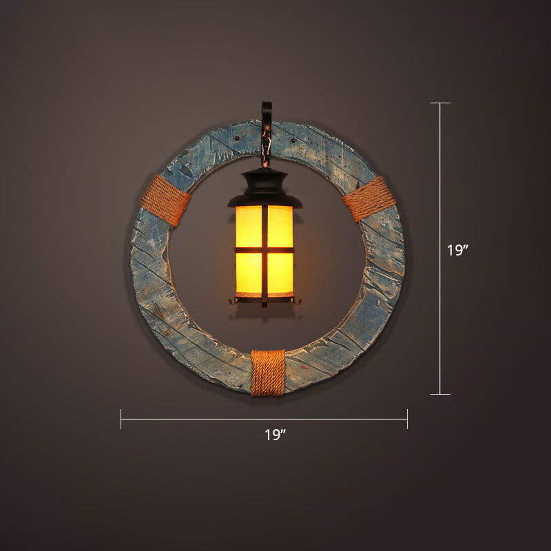Nautical Geometrical Wall Lamp Wooden Wall Mount Lighting Fixture for Living Room Clearhalo 'Industrial wall lights' 'Industrial' 'Middle century wall lights' 'Rustic wall lights' 'Tiffany' 'Wall Lamps & Sconces' 'Wall Lights' Lighting' 2468637