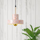 Drum Pendant Lamp Contemporary Marble 1 Light Black/White/Pink Hanging Ceiling Light Fixture for Bedroom Pink Clearhalo 'Ceiling Lights' 'Modern Pendants' 'Modern' 'Pendant Lights' 'Pendants' Lighting' 246882