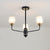 3/6/8 Lights Clear Glass Hanging Chandelier Traditional Black Cup Shape Living Room Pendant Light Fixture 3 Black Clearhalo 'Ceiling Lights' 'Chandeliers' 'Glass shade' 'Glass' Lighting' 246952