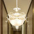 3 Bulbs Bowl Chandelier Light Traditional White/Black Frosted Glass Hanging Ceiling Fixture for Corridor White Clearhalo 'Ceiling Lights' 'Chandeliers' Lighting' options 247040_2b585135-4a59-4268-9a6f-46643fe230d1