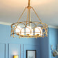 Cylinder Chandelier Modern Metal 4/8 Bulbs Hanging Ceiling Light in Brass with Frosted Glass Shade Clearhalo 'Ceiling Lights' 'Chandeliers' Lighting' options 247130