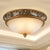 Brown 3 Lights Ceiling Mount Traditional Frosted Glass Bowl Shaped Flush Light Fixture for Bedroom, 15"/19" Wide Brown 15" Clearhalo 'Ceiling Lights' 'Close To Ceiling Lights' 'Close to ceiling' 'Flush mount' Lighting' 247257