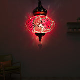 1/4 Bulbs Globe Ceiling Light Traditional Red/Orange/Blue Glass Pendant Lighting Fixture for Living Room Clearhalo 'Ceiling Lights' 'Glass shade' 'Glass' 'Pendant Lights' 'Pendants' Lighting' 247477