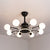 3 Blades Ball Living Room Pendant Fan Light White Glass Postmodern Remote Control Semi Flush Light with K9 Crystals 8.0 Black Remote Clearhalo 'Ceiling Fans with Lights' 'Ceiling Fans' 'Modern Ceiling Fans' 'Modern' Lighting' 2477440