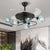 4 Blades Bedroom Hanging Fan Lamp Postmodern Remote Control Semi Flush Mount Light with Cup Glass Shade, 42 Inches Wide 6.0 Blue Remote Clearhalo 'Ceiling Fans with Lights' 'Ceiling Fans' 'Modern Ceiling Fans' 'Modern' Lighting' 2477513
