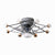 5-Blade Star Living Room Fan Lamp Metal Nordic LED Semi Flush Ceiling Light with Remote, 28.5" Wide 9.0 Grey Remote Clearhalo 'Ceiling Fans with Lights' 'Ceiling Fans' 'Modern Ceiling Fans' 'Modern' Lighting' 2477570