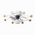 5-Blade Star Living Room Fan Lamp Metal Nordic LED Semi Flush Ceiling Light with Remote, 28.5" Wide 9.0 White Remote Clearhalo 'Ceiling Fans with Lights' 'Ceiling Fans' 'Modern Ceiling Fans' 'Modern' Lighting' 2477573
