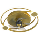 19.5" Wide Metal Orbit Semi Flush Light Postmodern Gold 5-Blade LED Ceiling Fan Lamp with Remote Clearhalo 'Ceiling Fans with Lights' 'Ceiling Fans' 'Modern Ceiling Fans' 'Modern' Lighting' 2477639