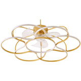 3 Blades Flower Ceiling Fan Lamp Modern Metal Remote Control LED Semi Flush Light for Dining Room Clearhalo 'Ceiling Fans with Lights' 'Ceiling Fans' 'Modern Ceiling Fans' 'Modern' Lighting' 2477756