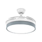 42" Wide Round LED Pendant Fan Light Nordic Style Acrylic Bedroom Semi Flush Ceiling Light with Remote, 3-Blade Gray-White Remote Clearhalo 'Ceiling Fans with Lights' 'Ceiling Fans' 'Kids Ceiling Fans' 'Kids' Lighting' 2477807