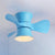 Flared Metal 3 Blades Ceiling Fan Lamp Fixture Macaron Remote Control LED Semi Flush, 23.5" Wide Blue Remote Cone Clearhalo 'Ceiling Fans with Lights' 'Ceiling Fans' 'Kids Ceiling Fans' 'Kids' Lighting' 2477826