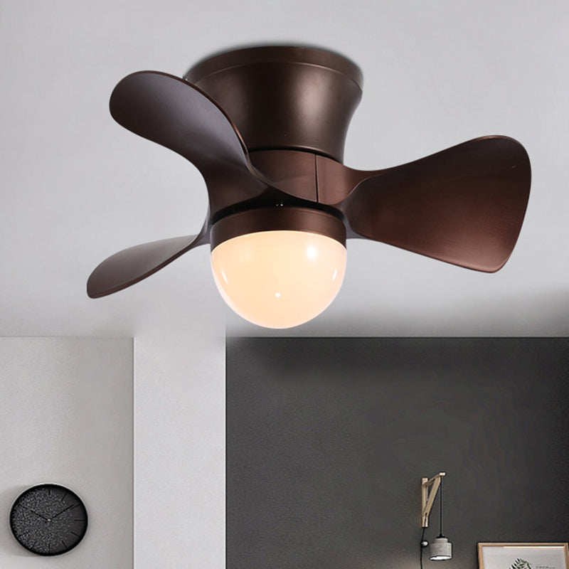 Flared Metal 3 Blades Ceiling Fan Lamp Fixture Macaron Remote Control LED Semi Flush, 23.5" Wide Clearhalo 'Ceiling Fans with Lights' 'Ceiling Fans' 'Kids Ceiling Fans' 'Kids' Lighting' 2477827