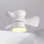 Flared Metal 3 Blades Ceiling Fan Lamp Fixture Macaron Remote Control LED Semi Flush, 23.5" Wide White Remote Cone Clearhalo 'Ceiling Fans with Lights' 'Ceiling Fans' 'Kids Ceiling Fans' 'Kids' Lighting' 2477832