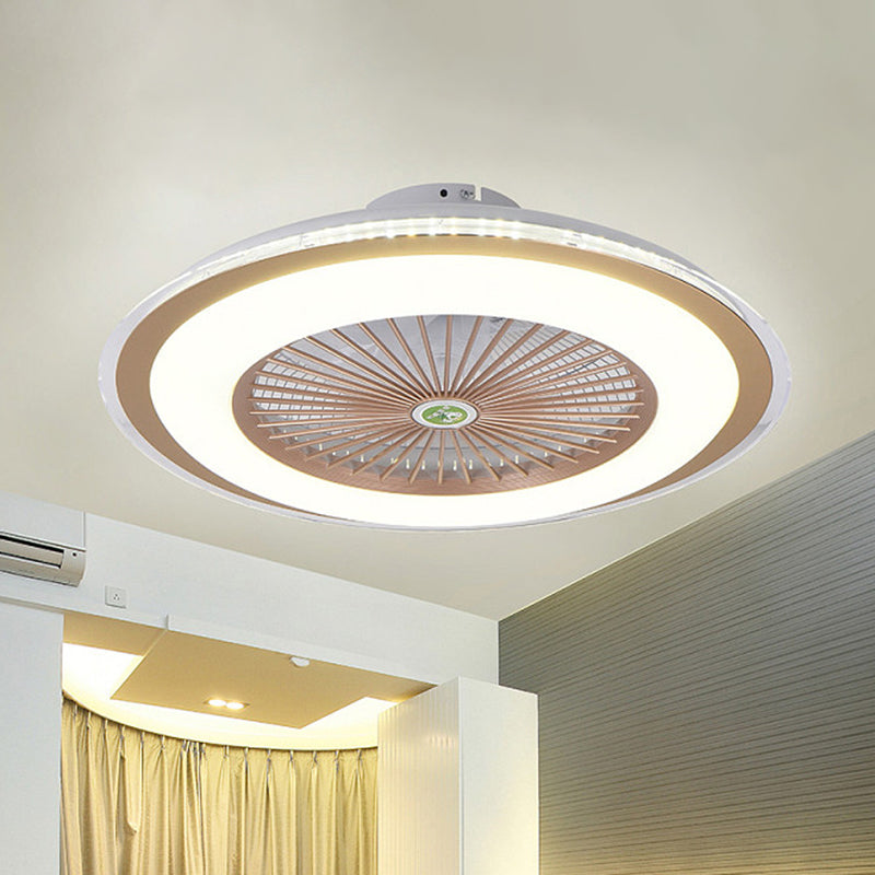 23.5" Wide Round Kids Bedroom Semi Flush Light Acrylic LED Macaron Ceiling Fan Light with 5-Blade and Remote Clearhalo 'Ceiling Fans with Lights' 'Ceiling Fans' 'Kids Ceiling Fans' 'Kids' Lighting' 2477840