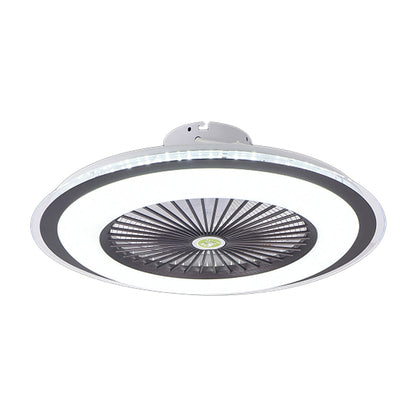 23.5" Wide Round Kids Bedroom Semi Flush Light Acrylic LED Macaron Ceiling Fan Light with 5-Blade and Remote Dark Coffee Remote Clearhalo 'Ceiling Fans with Lights' 'Ceiling Fans' 'Kids Ceiling Fans' 'Kids' Lighting' 2477844