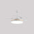 43" W Round Dining Room Hanging Fan Light Fixture Acrylic LED Nordic Semi Flush Lamp with 3-Blade and Remote White Remote Clearhalo 'Ceiling Fans with Lights' 'Ceiling Fans' 'Modern Ceiling Fans' 'Modern' Lighting' 2477873
