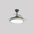 Nordic 3 Blades LED Pendant Fan Lighting Round Remote Control Semi-Flush Light with Acrylic Shade Green Remote Clearhalo 'Ceiling Fans with Lights' 'Ceiling Fans' 'Modern Ceiling Fans' 'Modern' Lighting' 2477887