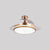 Nordic 3 Blades LED Pendant Fan Lighting Round Remote Control Semi-Flush Light with Acrylic Shade Gold Remote Clearhalo 'Ceiling Fans with Lights' 'Ceiling Fans' 'Modern Ceiling Fans' 'Modern' Lighting' 2477889