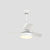 Macaron Style Conical Hanging Fan Light Metal Kids Room 26" Wide LED Semi Flush Ceiling Light, 3 Blades White Clearhalo 'Ceiling Fans with Lights' 'Ceiling Fans' 'Modern Ceiling Fans' 'Modern' Lighting' 2477915