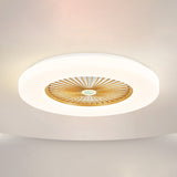 21" Wide Round Acrylic Ceiling Fan Lighting Fixture Macaron LED Semi Flush Light with Remote and 5 Blades Gold Remote Clearhalo 'Ceiling Fans with Lights' 'Ceiling Fans' 'Modern Ceiling Fans' 'Modern' Lighting' 2477932