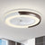 19.5" Wide Macaron Round 5 Blades Ceiling Fan Lamp Acrylic Kids Bedroom LED Semi Flush Light, Remote Control Coffee-White Remote Clearhalo 'Ceiling Fans with Lights' 'Ceiling Fans' 'Modern Ceiling Fans' 'Modern' Lighting' 2477960