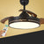 Remote Control Round 3-Blade Pendant Fan Lamp Nordic Metal Dining Room LED Semi Flush Mount Ceiling Fixture Black Remote Clearhalo 'Ceiling Fans with Lights' 'Ceiling Fans' 'Modern Ceiling Fans' 'Modern' Lighting' 2478002