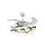White Rudder 4-Blade Pendant Fan Lighting Kids Style Metal LED Semi Flush Mount Lamp with Remote, 42 Inches Wide White Remote Clearhalo 'Ceiling Fans with Lights' 'Ceiling Fans' 'Modern Ceiling Fans' 'Modern' Lighting' 2478023